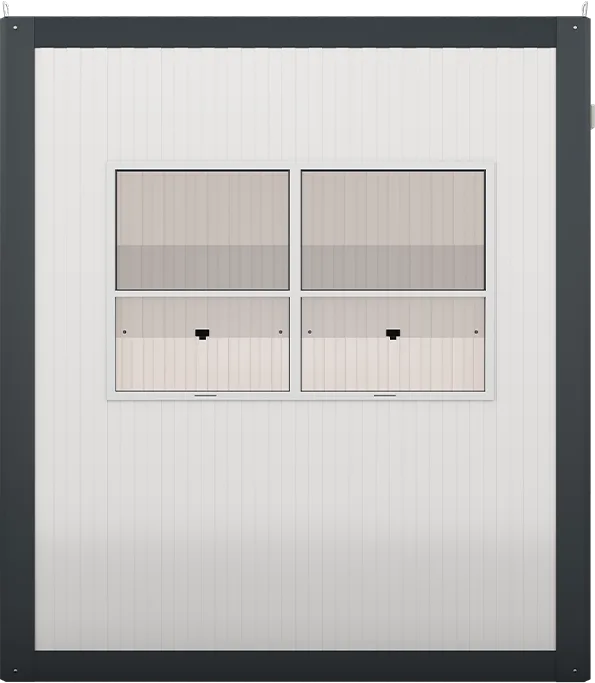 Insulated Panel Cabin 7ft × 4ft (1.35m × 2.10m), rear view