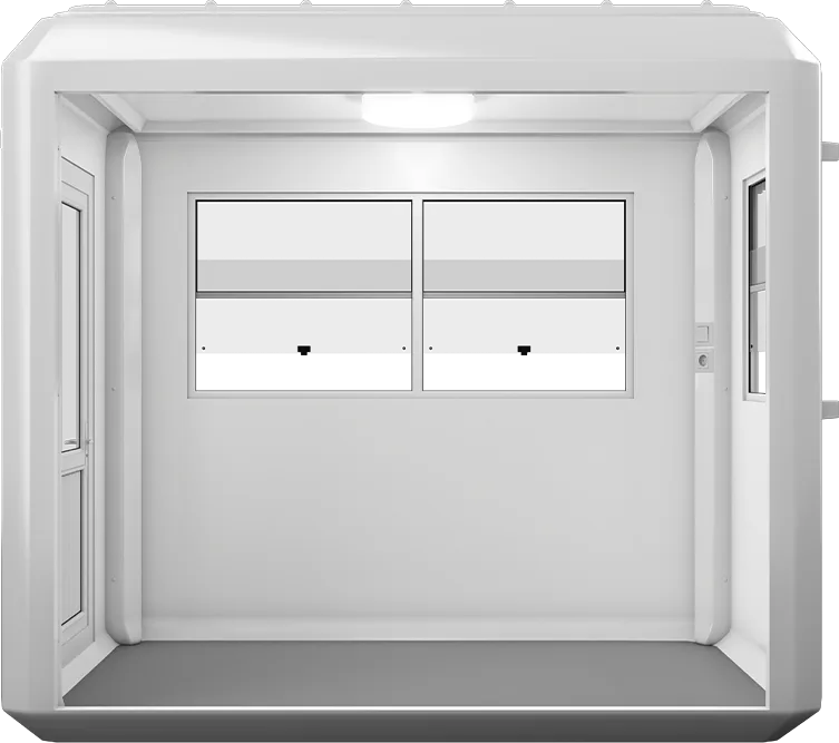 GRP Cabin 9ft × 5ft (1.50m × 2.70m), interior view