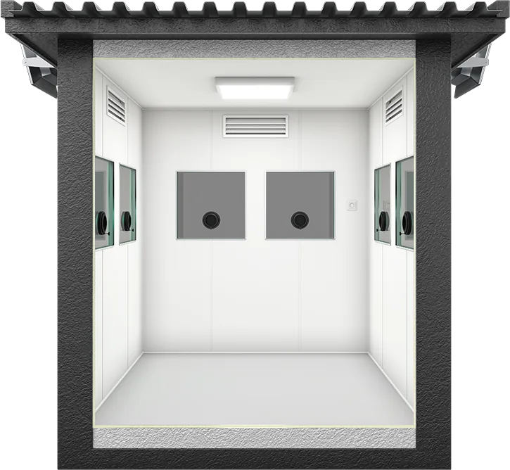 Bulletproof Security Cabin 7ft × 7ft (2.00m × 2.00m), interior view