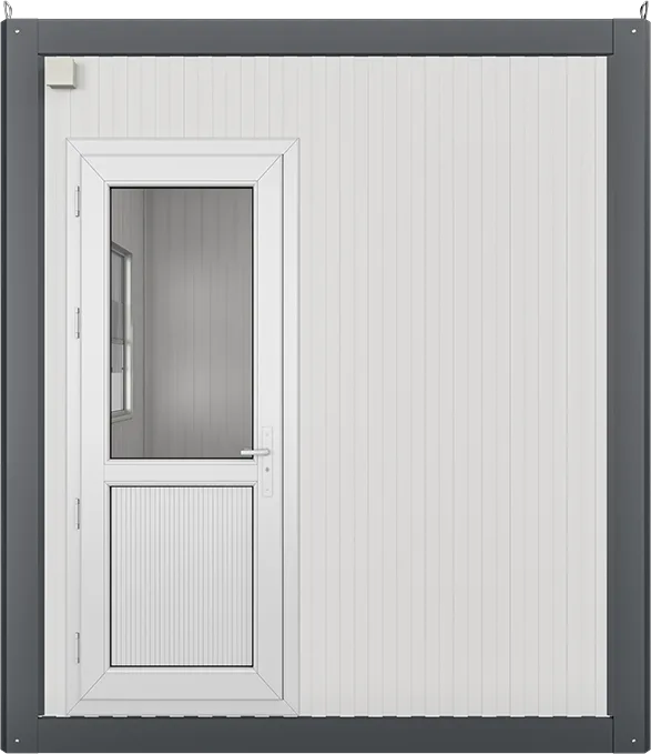 Insulated Panel Cabin 7ft × 7ft (2.10m × 2.10m), front view