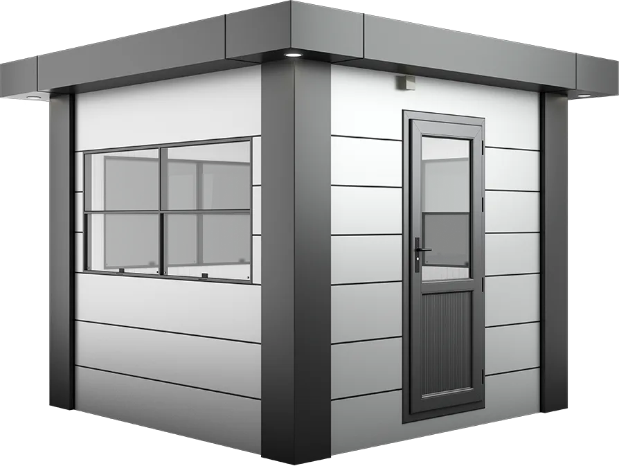 KompoCity Composite Cabin 9ft × 9ft (2.65m × 2.65m), three-quarter view from the left