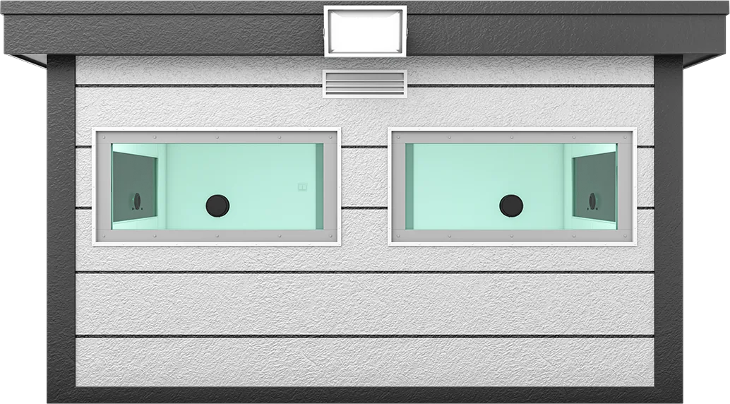 Bulletproof Security Cabin 13ft × 10ft (3.00m × 4.00m), front view