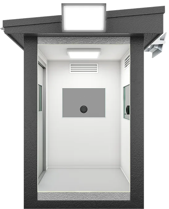 Bulletproof Security Cabin 5ft × 5ft (1.50m × 1.50m), interior view