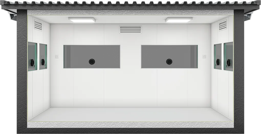 Bulletproof Security Cabin 13ft × 7ft (2.00m × 4.00m), interior view