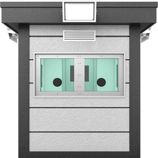 Bulletproof Security Cabin 7ft × 7ft (2.00m × 2.00m), front view
