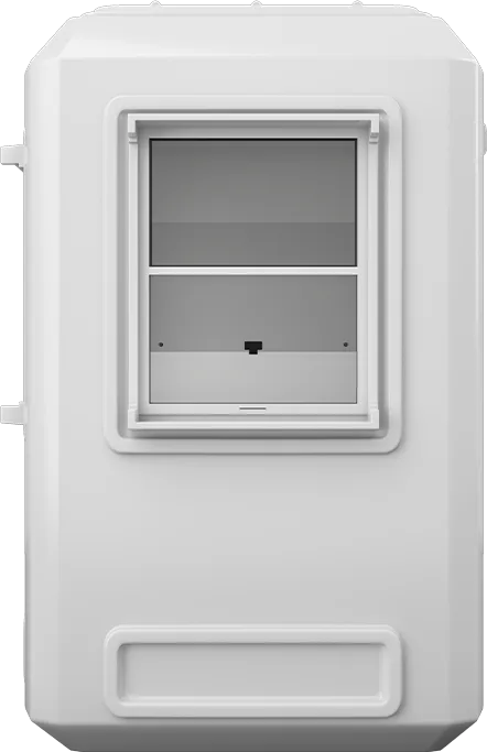 GRP Cabin 5ft × 5ft (1.50m × 1.50m), front view