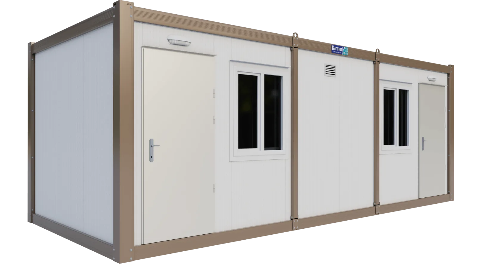 Site Welfare Unit with WC & Kitchenette (K3003), three-quarter view from the left