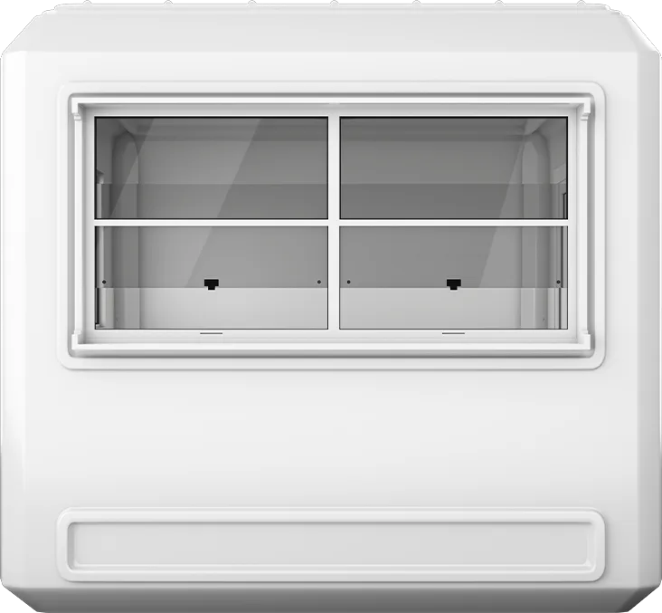 GRP Cabin 9ft × 9ft (2.70m × 2.70m), front view