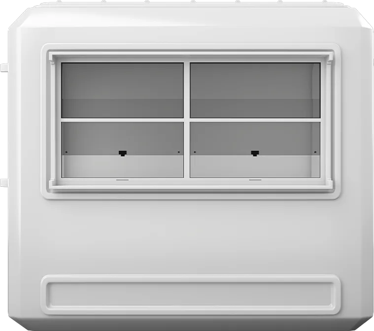 GRP Cabin 9ft × 5ft (1.50m × 2.70m), front view