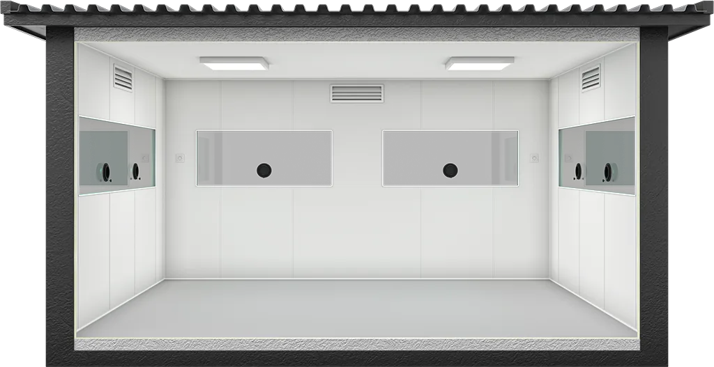 Bulletproof Security Cabin 13ft × 10ft (3.00m × 4.00m), interior view