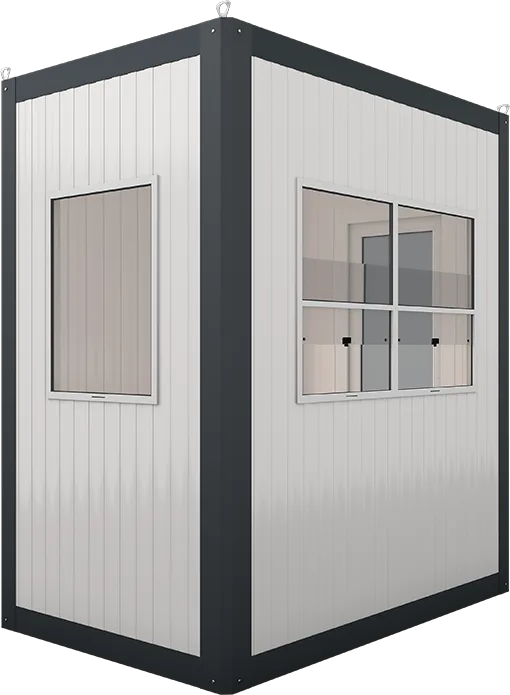 Insulated Panel Cabin 7ft × 4ft (1.35m × 2.10m), three-quarter view from the right