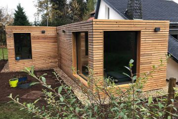 Portable House with Wooden Cladding